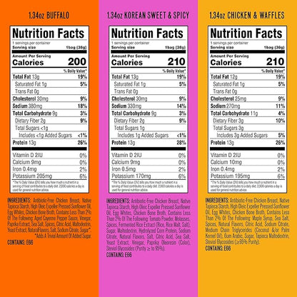 WILDE Protein Chips Variety Pack, High Protein Snacks for Adults, Keto Chips, Gluten Free, Low Carb Snack Box Made with Real Ingredients 1.34oz Bags, Pack of 12