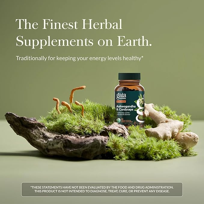 Gaia Herbs Adaptogen Performance - Energy Support Supplement with Ingredients Traditionally Used to Help Sustain Endurance & Stamina* - with Cordyceps & Ashwagandha - 60 Vegan Capsules (60 Servings)