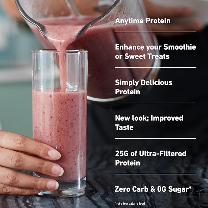 Isopure Zero Carb 100% Pure Whey Isolate Protein Powder, Gluten Free, With Vitamins, Strawberries & Cream, 25g Protein Per Serving, 3 Lbs, 44 Servings (Packaging May Vary)