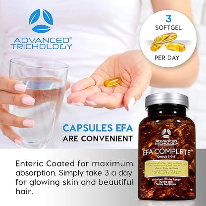 EFA Complete with Optimal Omega 3 6 9 Levels of Potency Flax Oil, Fish Oil, Borage Oil, and Evening Primrose Oil 800mgs (90count) 3rd Party Tested - High in GLA and 369 Omegas (Pack of 2)