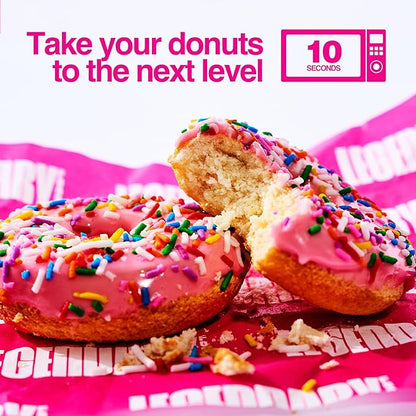 Legendary Foods Protein Donuts - 22g Protein, Pink Sprinkle, Zero Sugar Snack, Gluten Conscious, Low Carb, Keto Suitable, Diabetic and GLP-1 Diets - 8 Pack with Two Donuts per pack