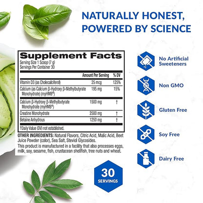 BioTrust Ageless Muscle Builder - Creatine HMB Powder with Vitamin D3 & Betaine - Build & Preserve Naturally Declining Muscle Mass & Strength - Fruit Punch, 30 Servings