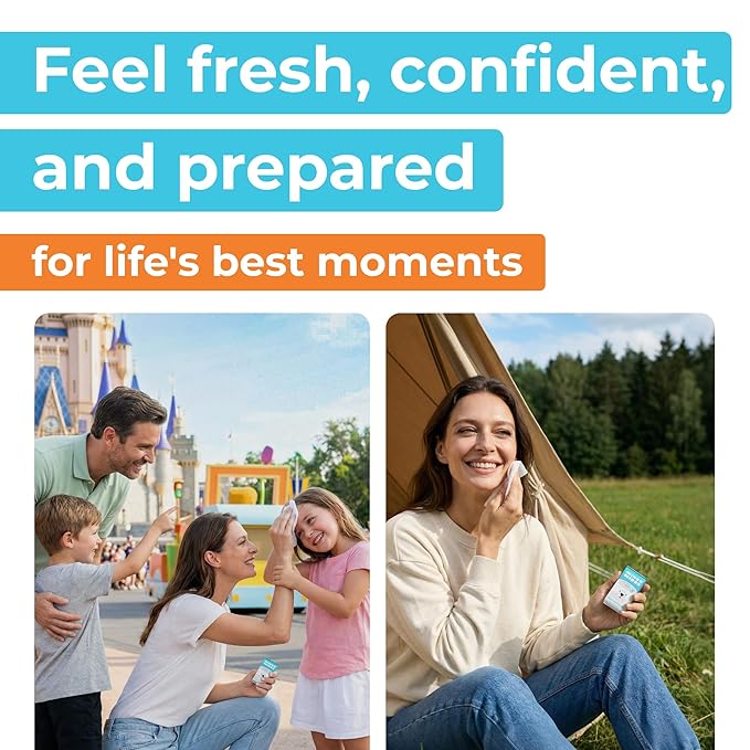 Impossibly Compact Travel Flushable Wipes - 99.5% Water and Aloe - Safe for Sensitive Skin, Hypoallergenic & Unscented - Travel Essentials for Adults, Kids & Baby Care - 24 Pack Total 144 Wipes