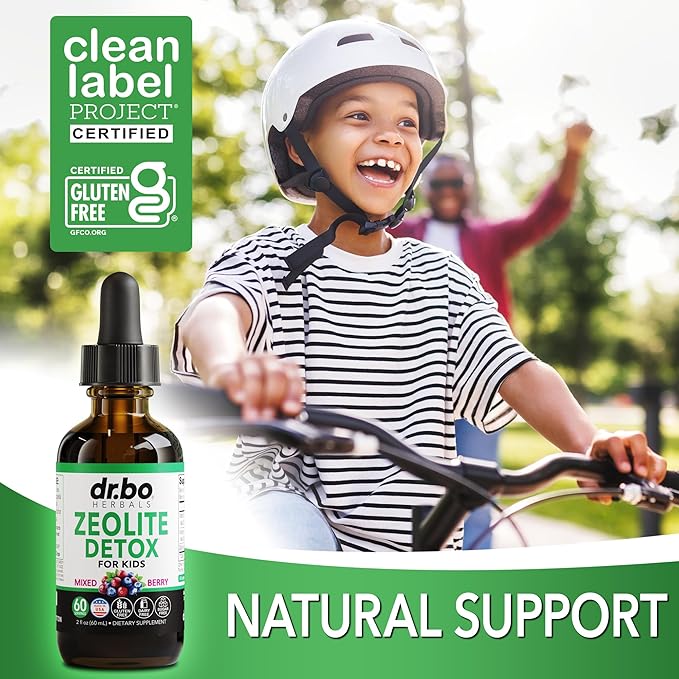 Zeolite Detox for Kids Liquid Drops - Advanced Clinoptilolite with Pure Vitamins B12 & D - Kids Gentle Body Daily Cleanse Focus & Speech Extra Clinoptilolite Zeolite Drops Detox Cleanse Supplement 2oz