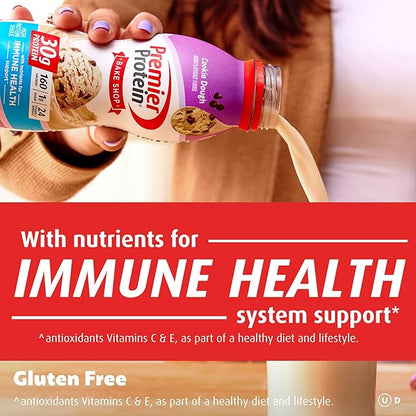 Premier Protein Shake,Cookie Dough,30g Protein,No Added Sugar,24 Vitamins & Minerals to Support Immune Health,11.5 fl oz (Packaging May Vary),(Pack of 24)