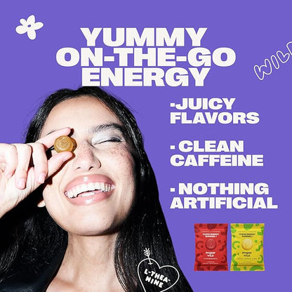 Proper Wild Energy Chews & Gummies for Focus & Clean Energy, Vegan with L-Theanine & Organic Caffeine, Plant-Based, Gluten-Free, Non-GMO, Sour Lemon Lime (10-Pack)