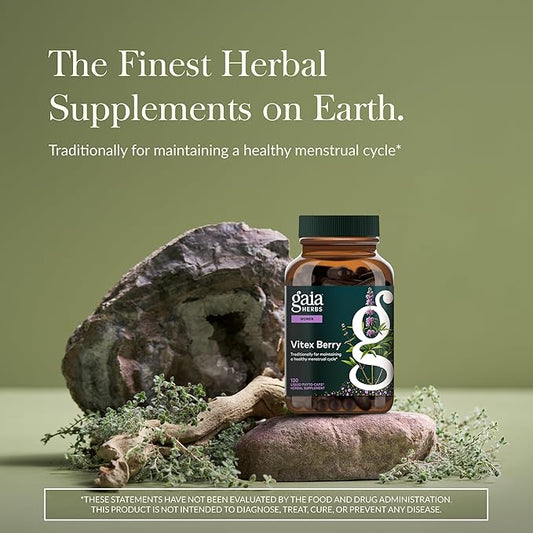 Gaia Herbs Vitex Berry - Vitex Traditionally Used to Support Hormone Balance for Women & a Healthy Menstrual Cycle* - 120 Vegan Liquid Phyto-Caps (60 Servings)