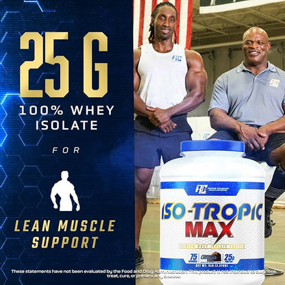 Ronnie Coleman 5lbs Chocolate Whey Isolate Protein Powder | 25g Protein with 75 Servings | German Chocolate Cake Pre Workout Powder for Men & Women, Low Sugar Supplement for Lean Muscle Support