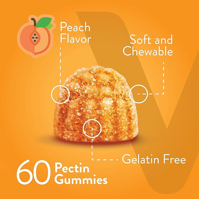 Viteey Turmeric Gummies with Turmeric Curcumin, Ginger & Black Pepper Extract - Immune Support, Healthy Skin, and Joint Health - Vegan, Gelatin Free, GMO Free - Tasty Chewable Peach Flavored-60 Count