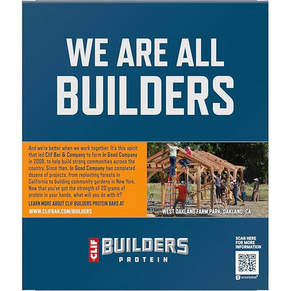 CLIF BUILDERS Protein Bars - Chocolate Peanut Butter Flavor - 20g Plant Based Protein - Gluten Free - Non-GMO - Low Glycemic - No Artificial Sweeteners - Value Pack, 2.4 oz. (12 Count)