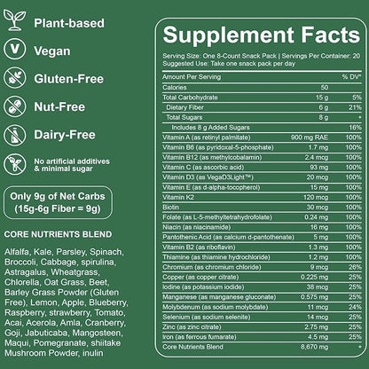 Greens Gummies - Organic Chlorella and Spirulina, Digestive & Gut Health, Formulated with 60+ Ingredients, Multi-Vitamins & Minerals, Daily Gummies, 224 Gummies Bear