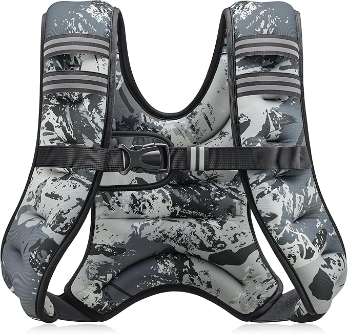 ZELUS Weighted Vest, 6lb/8lb/12lb/16lb/20lb/25lb/30lb Weight Vest with Reflective Stripe for Workout, Strength Training, Running, Fitness, Muscle Building, Weight Loss, Weightlifting