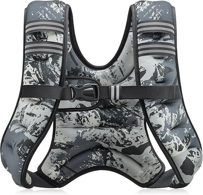 ZELUS Weighted Vest, 6lb/8lb/12lb/16lb/20lb/25lb/30lb Weight Vest with Reflective Stripe for Workout, Strength Training, Running, Fitness, Muscle Building, Weight Loss, Weightlifting