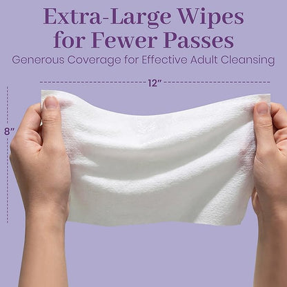 X Large Wet Wipes for Adults - 6 Packs of 56 [336 Count] Disposable Incontinence Wipes, 12" x 8" Adult Wipes for Elderly - Personal Body Wipes for Women and Men, Pre Moistened Adult Washcloths