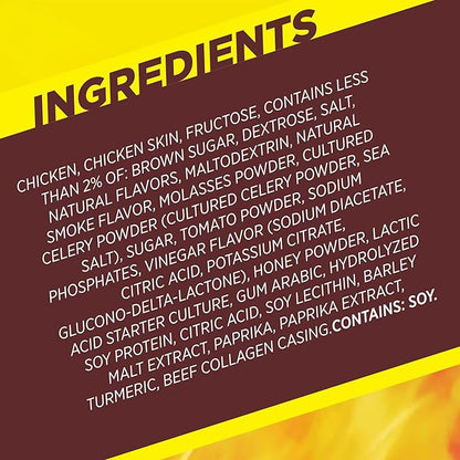 Slim Jim Chicken Sticks, Buffalo Wild Wings Honey BBQ Seasoned, 7g Protein per Serving, Snack Size, Easter Basket Stuffer for Men, 0.28 oz. (14 Count) (Pack of 2)