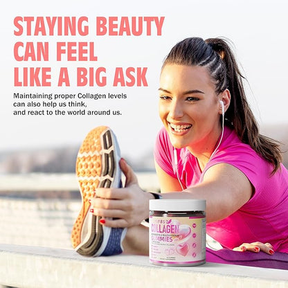 VIFSSG Collagen Peptide Gummies for Women,60 Gummies Sugar-Free Hydrolyzed, Extra Strength 2500mg Protein Type I,II,III,V,X with 15000mcg Biotin and Vitamin A B6 B12 C D E for Hair Skin Nail