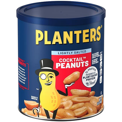 PLANTERS Dry Roasted Peanuts, Plant-Based Protein, Lightly Salted, Peanut Snack, 16 Oz Jar