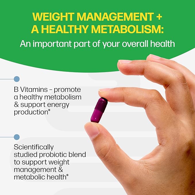 Culturelle Metabolism + Weight Management with SlimBiotics® Probiotic Capsules – 30 Count – Helps Safely Manage Weight - Promotes Healthy Metabolism and Physical & Mental Energy