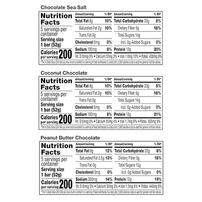 RXBAR Protein Bars, 12g Protein, Gluten Free Snacks, Chocolate Lovers Variety Pack (5 Boxes, 25 Count)