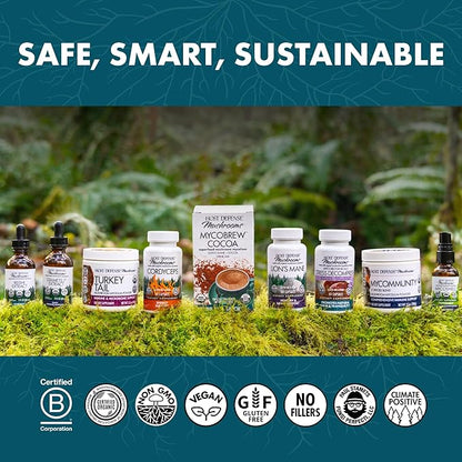 Host Defense CordyChi Capsules - Energy & Immune Support Supplement - Cordyceps & Reishi Mushroom Supplement for Relaxation & Respiratory Support - Aids Against Tiredness - 30 Capsules (15 Servings)*