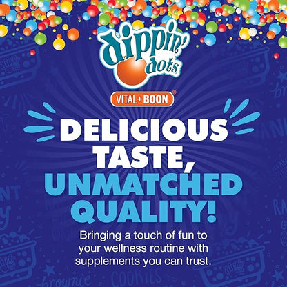 Dippin' Dots Chewable Melatonin 10mg – Melatonin 10 mg Tablets for Adults – Sugar Free – Strawberry Sunset Creme Flavor – Restful Sleep Support Supplement – Kosher, Gluten Free, Vegetarian (100 Count)