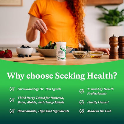 Seeking Health Digestive Enzymes Chewable, Vegan and Vegetarian Enzymatic Supplement to Support Healthy Digestion and Digestive Comfort with Amylase, Protease, and Lipase (60 Tablets)