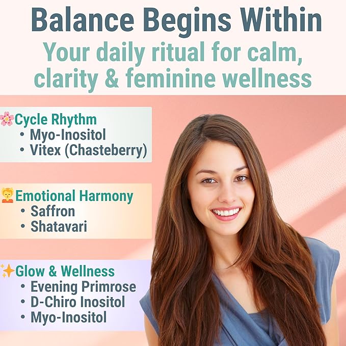 Evening Primrose Oil Vitex Chaste Tree Berry Saffron Threads Extract Shatavari Root Myo-Inositol & D-Chiro Inositol Gummies for Women Capsules Power Supplement Alt Organic Chasteberry Herb Myoinositol
