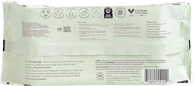 The Honest Company Hypoallergenic Multi-Use Baby Wipes for Sensitive Baby Skin, Pattern Play, 60 Count
