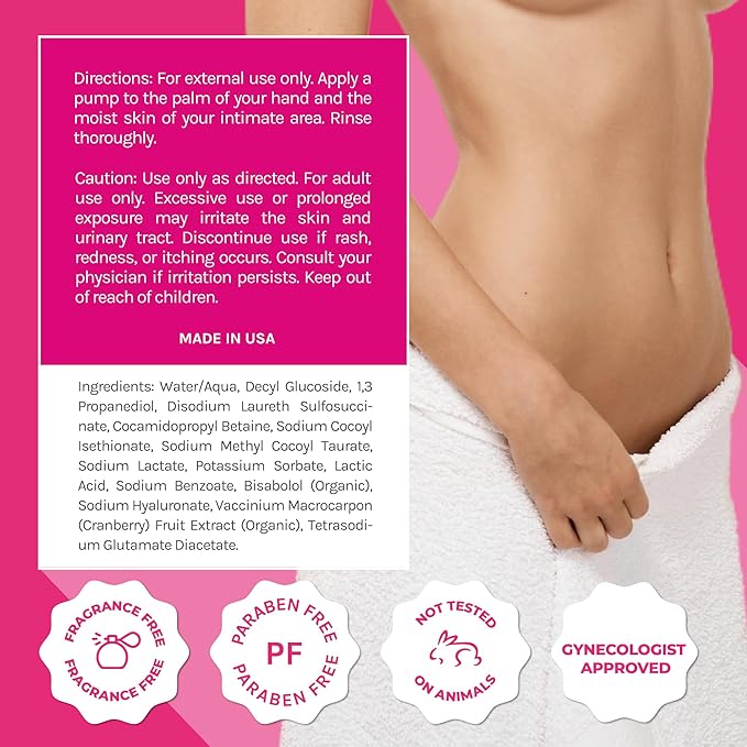 ZENZSUAL Feminine Foam Cleanser with Hyaluronic Acid & Organic Cranberry Extract – pH Balanced Feminine Wash for Sensitive Skin, Fragrance-Free Vaginal Cleanser, Hypoallergenic Intimate Care, 1 oz