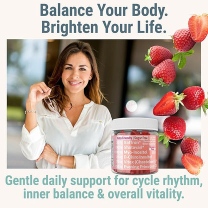 Evening Primrose Oil Vitex Chaste Tree Berry Saffron Threads Extract Shatavari Root Myo-Inositol & D-Chiro Inositol Gummies for Women Capsules Power Supplement Alt Organic Chasteberry Herb Myoinositol
