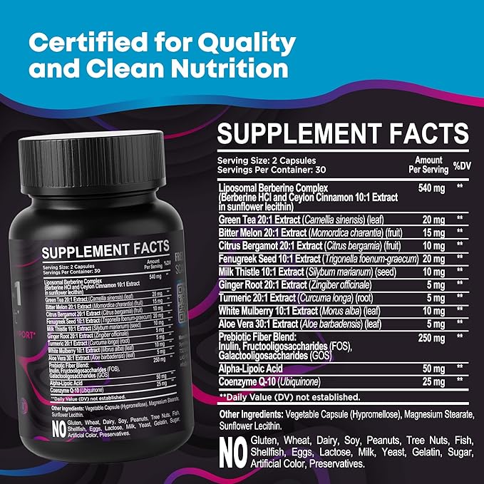 GLP-1 Support Weight Loss Supplement - Appetite Suppressant & Metabolism Booster to Support Natural Hunger Control Curb Cravings Burn Fat & Gut Wellness