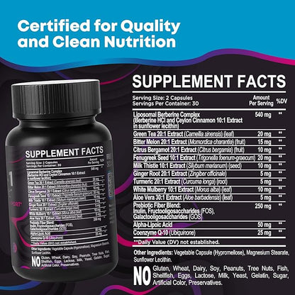 GLP-1 Support Weight Loss Supplement - Appetite Suppressant & Metabolism Booster to Support Natural Hunger Control Curb Cravings Burn Fat & Gut Wellness