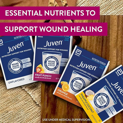 Juven Therapeutic Nutrition Drink Powder Including Collagen Peptides, Amino Acids, and HMB for Wound Healing Support, Orange, 30 Packets