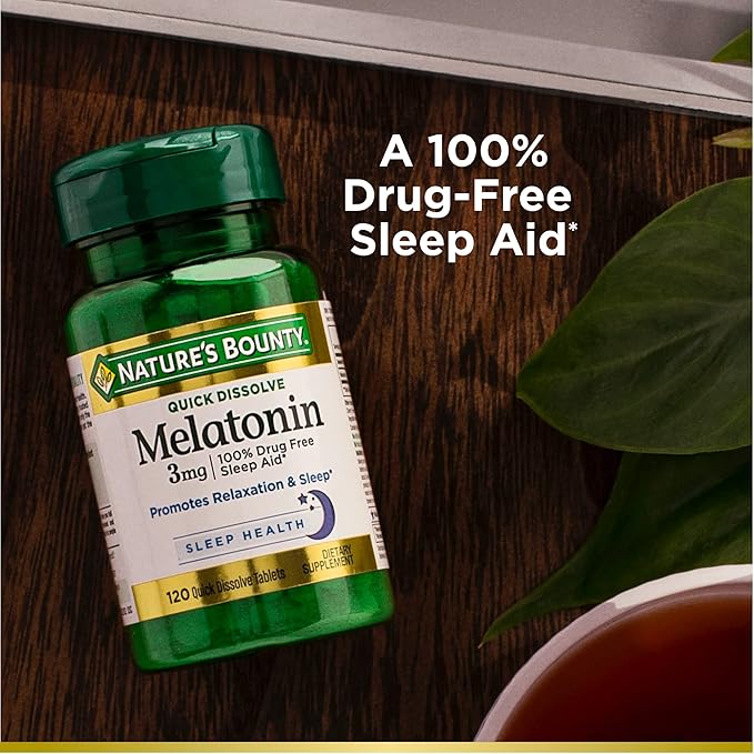 Nature's Bounty Melatonin Tablets, 3 mg, 120 Count