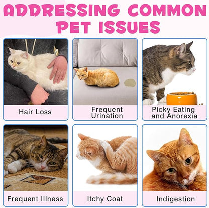 Liquid Collagen for Cats, Cats Collagen Liquid Drops with Biotin, MSM & Ginger Immunity Support, Itch Relief, Skin & Coat and Joint Health Supplement for Cat 60ml