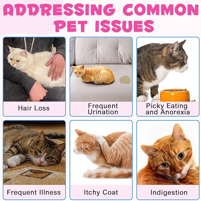 Collagen for Cats, Liquid Collagen for Cat, Liquid Collage Skin and Coat Cats, Cats Collagen, Itch Relief for Cat with Biotin, Supplement for Cats Salmon Flavor
