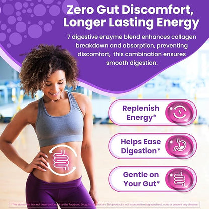 Collagen Gummies for Women & Men 3000mg, Hydrolyzed Collagen Peptides with Antioxidant Blend & Digestive Enzymes, Multi Collagen (Type I,II,III,V,X) for Anti-Aging, Hair, Skin, Nails, Sugar Free,60Cts