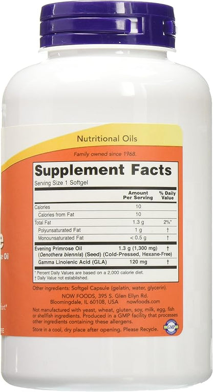 Now Foods Super Primrose 1300mg, 120 gels (Pack of 2)
