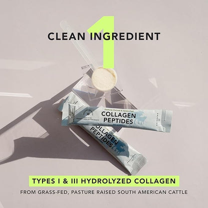 AMANDEAN Collagen Peptides Powder Packets | 30 Individual Stick Packs | Grass-Fed Hydrolyzed Collagen Protein | Unflavored, Easy to Mix | Travel Friendly | Promotes Healthy Gut, Skin, Hair, Nails.