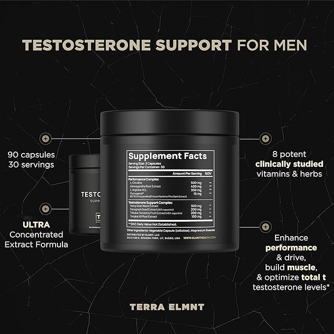 2,015mg Testosterone Booster for Men 8X Strength w. Ashwagandha, Tongkat Ali, Pycnogenol, Tribulus - Total T Testosterone Supplement for Men Male Enhancing Libido Test Booster + Muscle Builder Pills