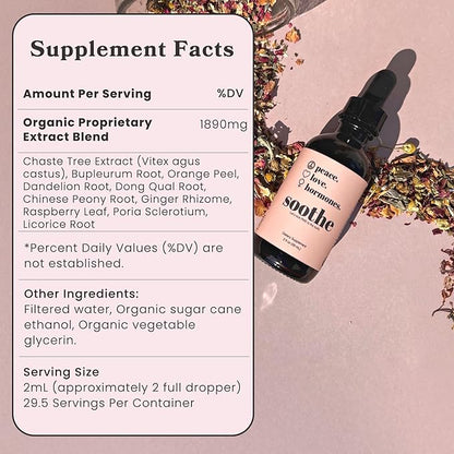 peace. love. hormones. Soothe Herbal Drops - Hormone Balance for Women - Helps Support Hormonal Balance, Menstrual Health & Helps Reduce PMS Discomfort