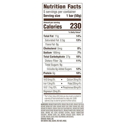 CLIF Nut Butter Bar - Chocolate Peanut Butter - Energy Snack Bars - Non-GMO - USDA Organic - Plant Based - Low Glycemic - 1.76 oz. (5 Pack)
