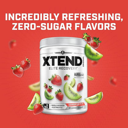 Xtend Original BCAA Powder, 7g BCAAs and 2.5g L-Glutamine for Muscle Recovery Hydration and Lean Muscle, Sugar Free Intra and Post Workout Drink with Electrolytes, Strawberry Kiwi Splash, 30 Servings