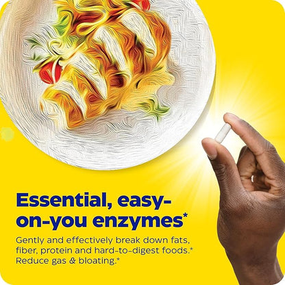 Enzymedica Digest Basic, Digestive Enzymes for Sensitive Stomachs, Offers Fast-Acting Gas & Bloating Relief, 90 Count