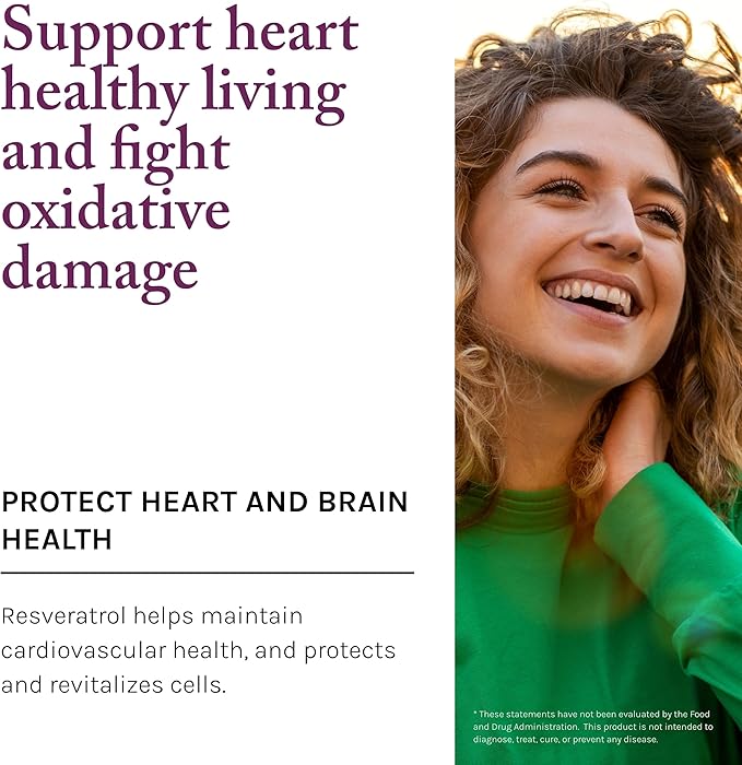 Reserveage Beauty Resveratrol 250 mg - Best Trans-Resveratrol - Vegan Antioxidant Supplement for Cellular & Heart Health - Aids Healthy Aging & Immune Health - 30 Vegetable Capsules (30 Servings)