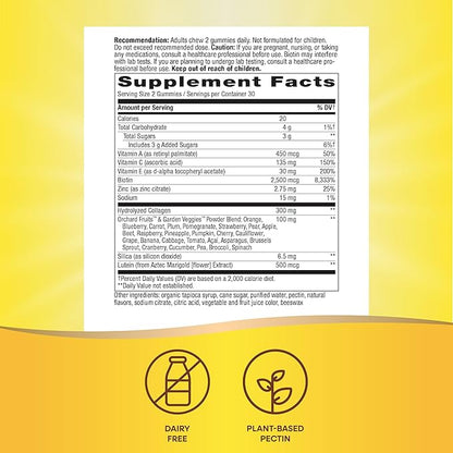 Nature's Way Alive! Hair, Skin & Nails Premium Gummies, Beauty Formula*, with Collagen, Biotin, Vitamins C & E, Strawberry Flavored, 60 Gummies