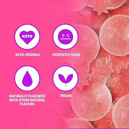 Shameless Snacks - Healthy Low Calorie Snacks, Low Carb Keto Gummies (Gluten Free Candy) - 6 Pack Sour Cherry Bomb