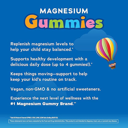 Natural Vitality Calm, Magnesium Citrate Kids Supplement, Stress Relief Gummies, Supports a Healthy Response to Stress, Gluten Free, Vegan, Sweet Citrus, 120 Gummies
