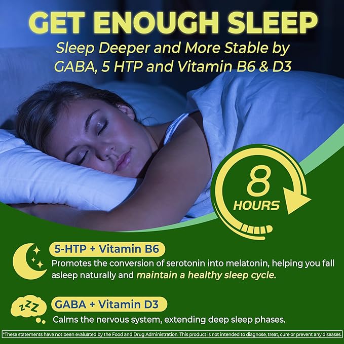 Liposomal L-Theanine 200mg Magnesium Glycinate 400mg Gummies with GABA, 5HTP, Apigenin, Vitamin B6 & D3, Ashwagandha, Lemon Balm Leaf, Melatonin Free Sleep Chewable for Relax Mood & Muscle, 2 Packs